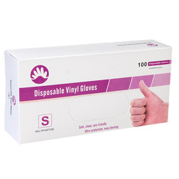 Перчатки смотровые виниловые нестерильные неопудренные прозрачные (100 штук в упаковке)