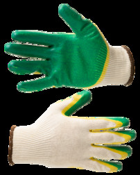 Перчатки трикотажные с двойным латексным покрытием ладони