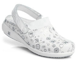 Туфли-сабо женские «Дориа» (DORIA MUG) белые с серым принтом Распродажа