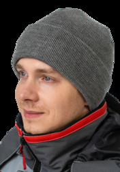Шапка вязаная двойная на Тинсулейте® серая Новинка